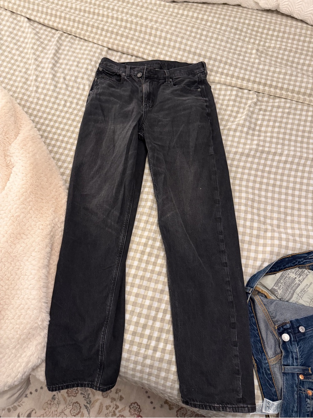 American Eagle Outfitters Black Straight-Leg Jeans